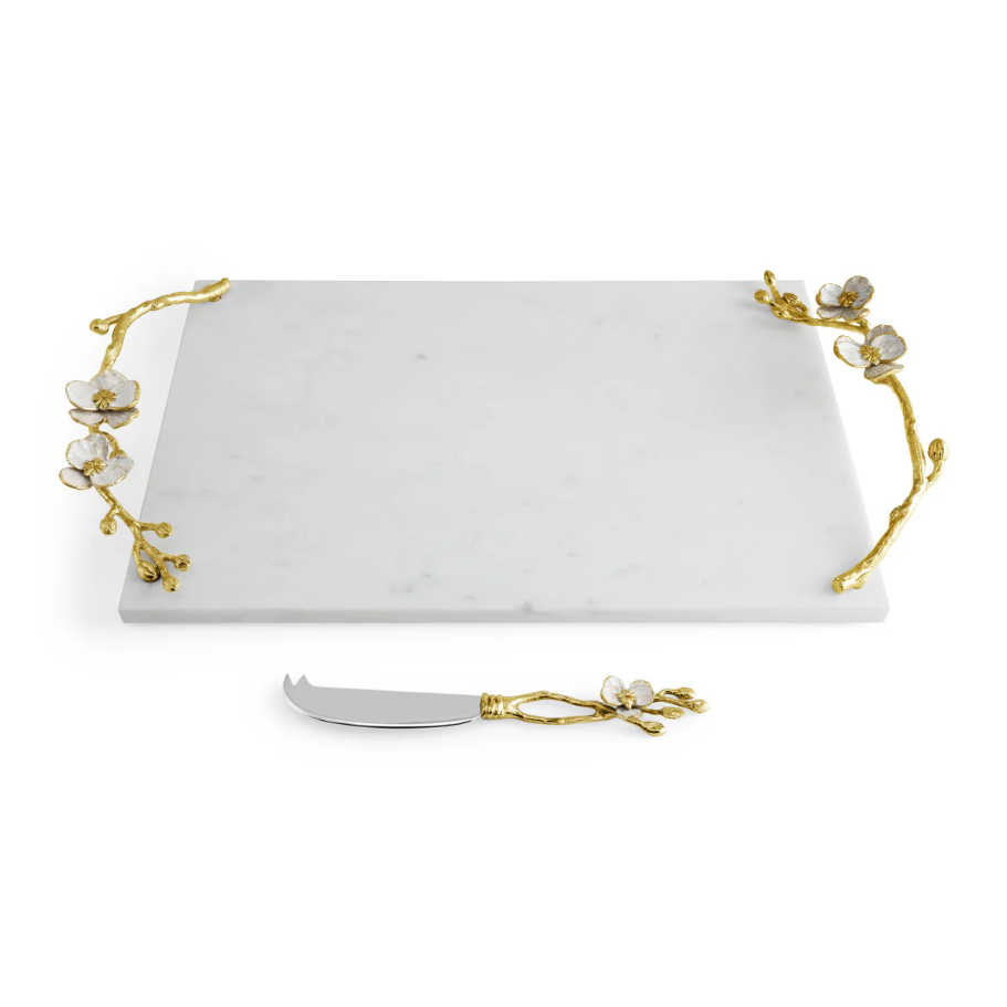 Orchid Cheese Board with Knife