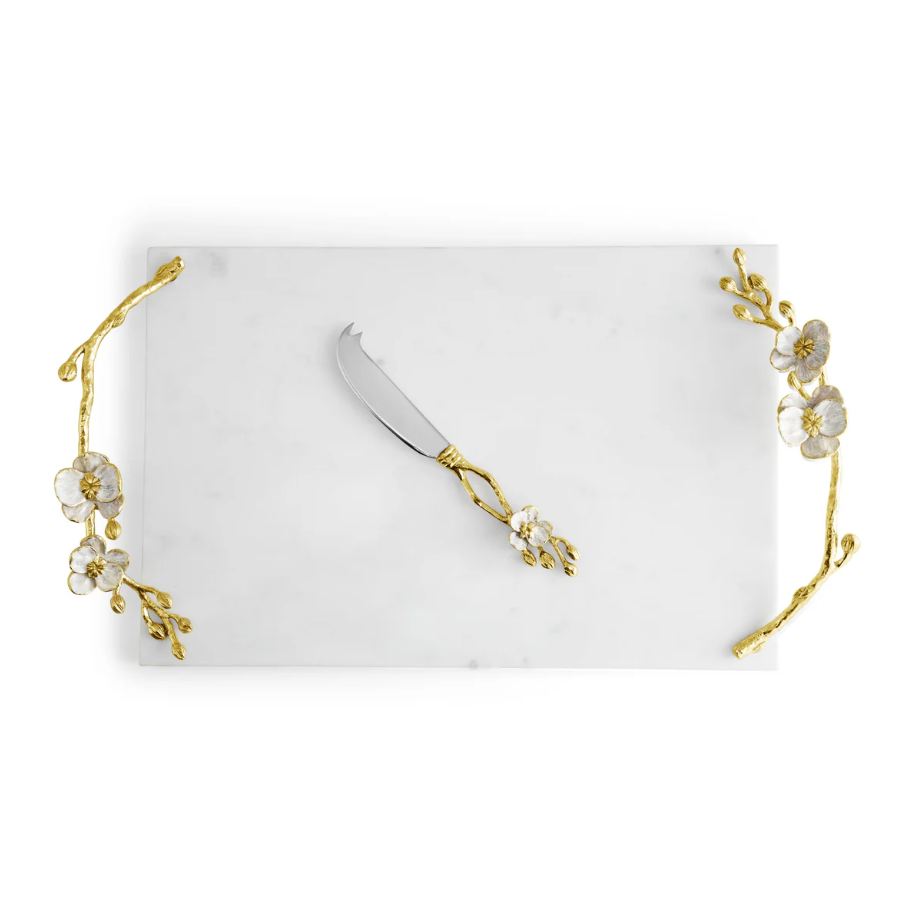 Orchid Cheese Board with Knife