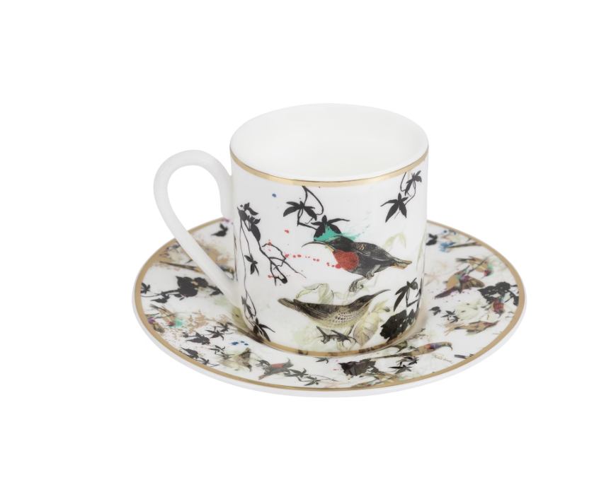 Garden's Birds Set of 2 coffee cups and saucers