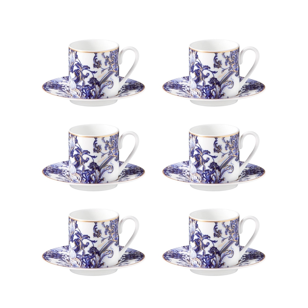 Azulejos Set of 6 coffee cups & saucers 