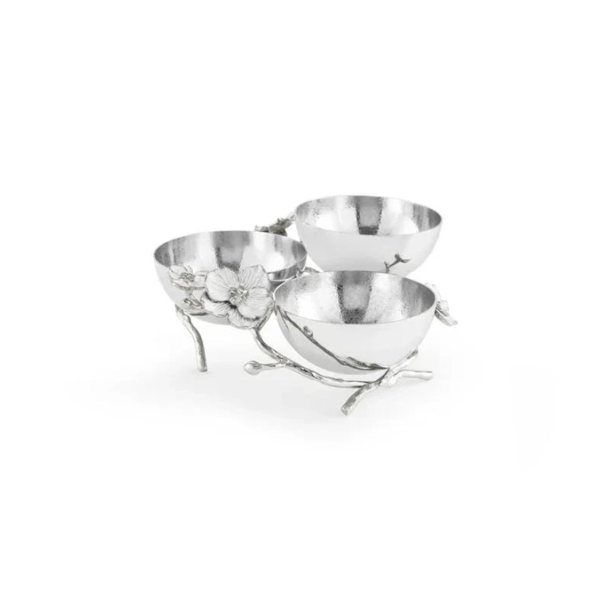 Orchid Silver Тройная чаша для закусок