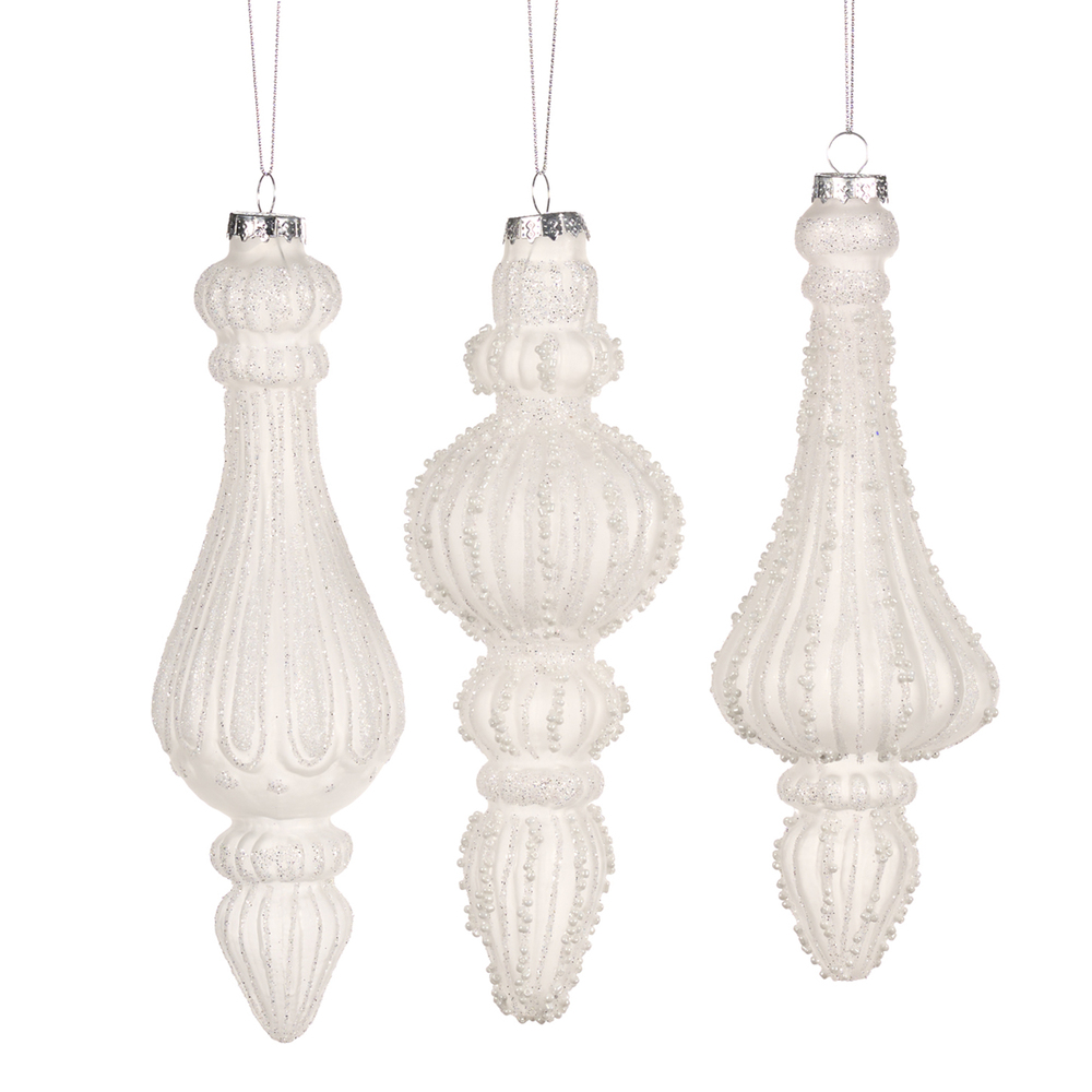 Christmas tree decoration Glass 3D Ribbed Beaded 