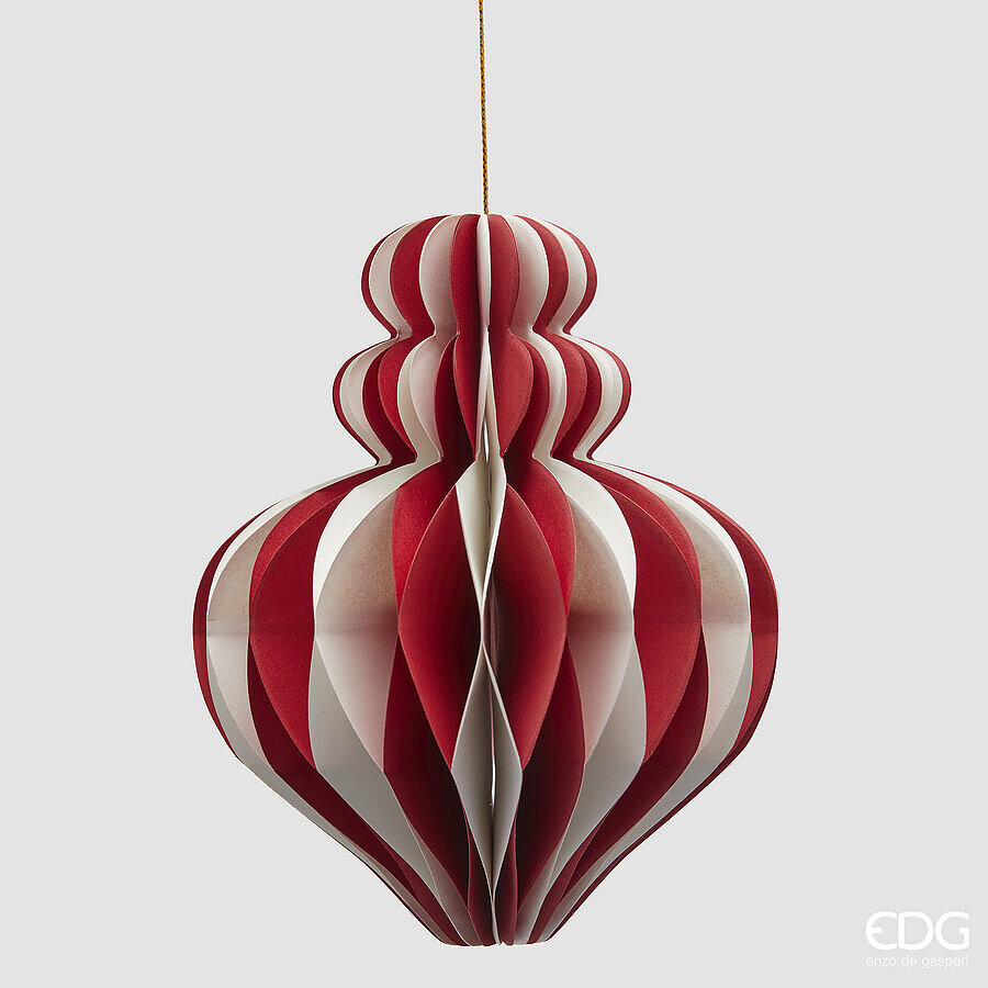 Christmas tree decoration Trottola Origami H15 White Red