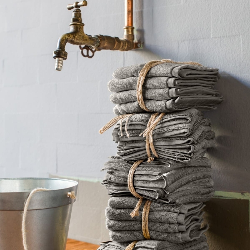 Set of 4 towels Coccola Grigio