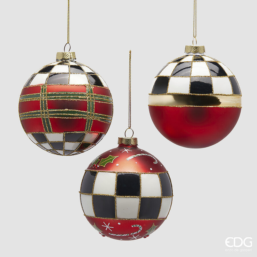 Christmas tree decoration Palla Scacchi D10