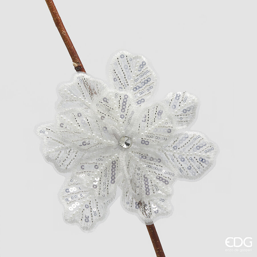 Декоративный цветок с креплением Gerbera Paillettes D18