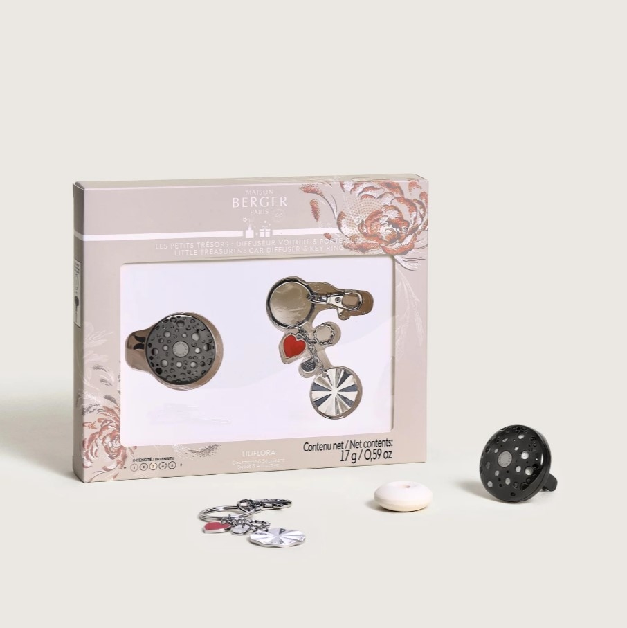 Car Diffuser Ophelia + decorative keychain (silver)