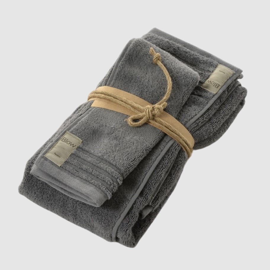 Set of 2 towels Coccola Piombo