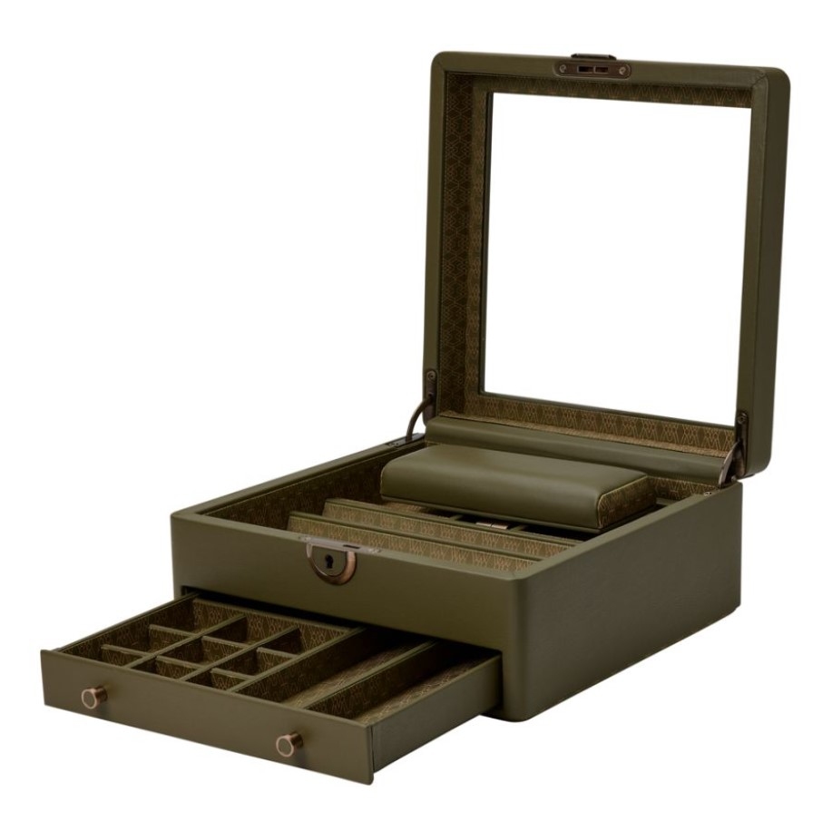 Earth Watch Stand and Jewelry Box Olive
