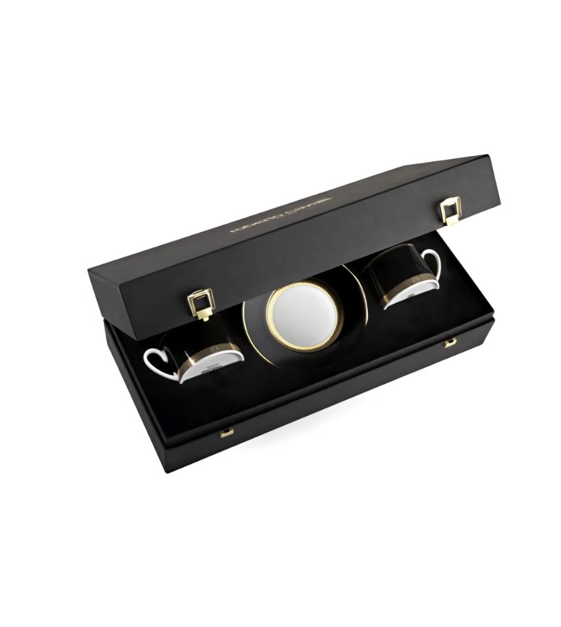 Python Black Набор из 2 чайных чашек и блюдец