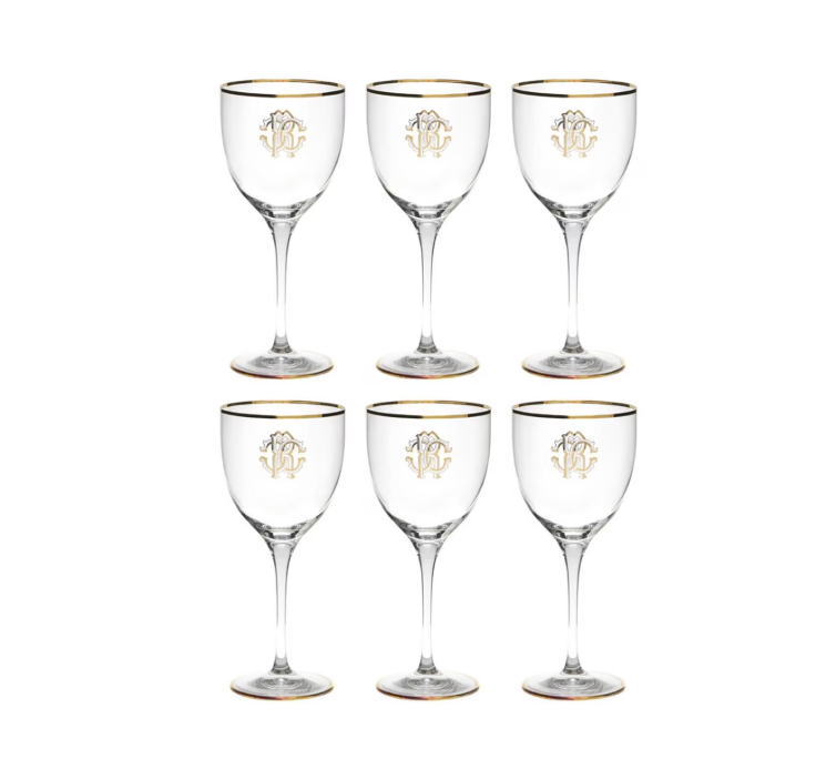 Set of 6 wine glasses Monogramma