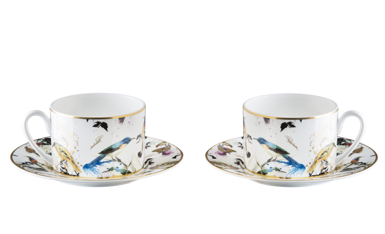 Garden's Birds Set de 2 cesti pentru ceai si farfurii 