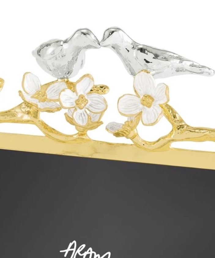 Lovebirds Silver & Gold Frame 5X7