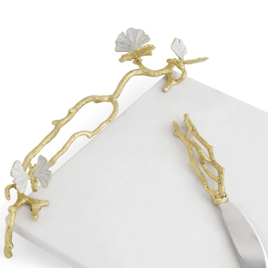 Butterfly Ginkgo Cheese Board w/ Knife