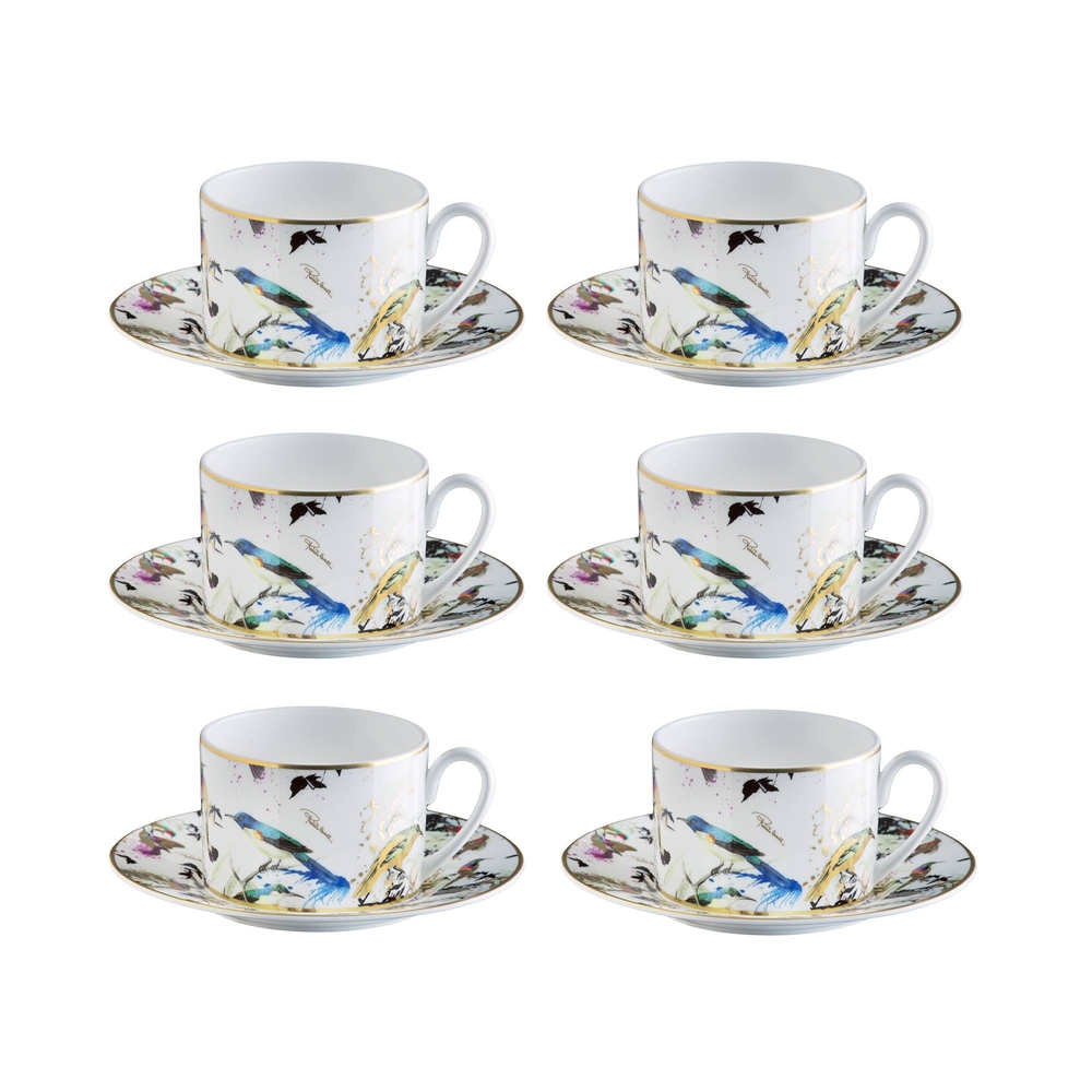 Garden's Birds Set din 6 cești de ceai cu farfurie