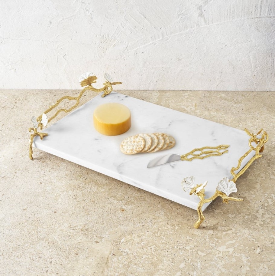 Butterfly Ginkgo Cheese Board w/ Knife