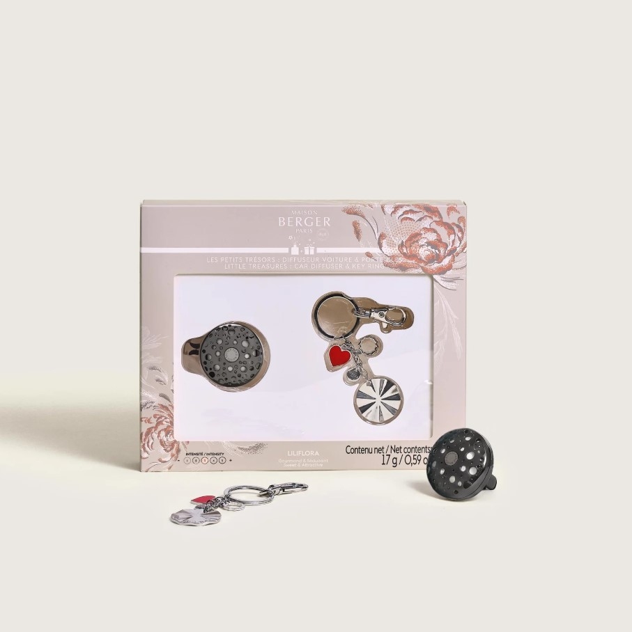 Car Diffuser Ophelia + decorative keychain (silver)