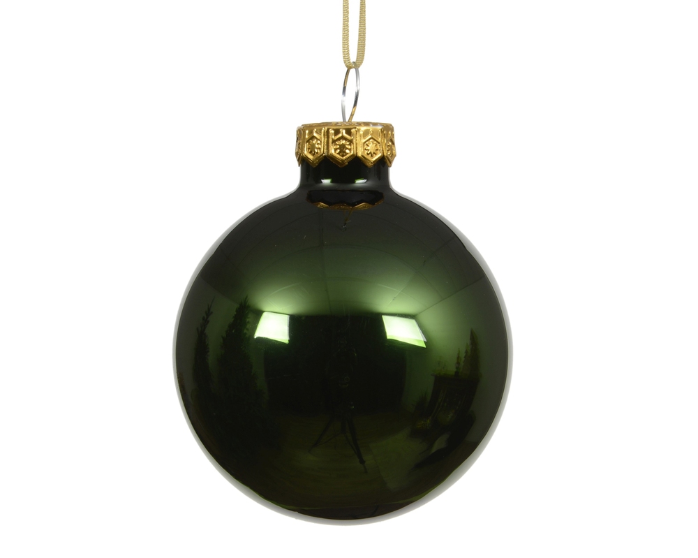 Елочная игрушка Glass Shiny D15 Pine Green