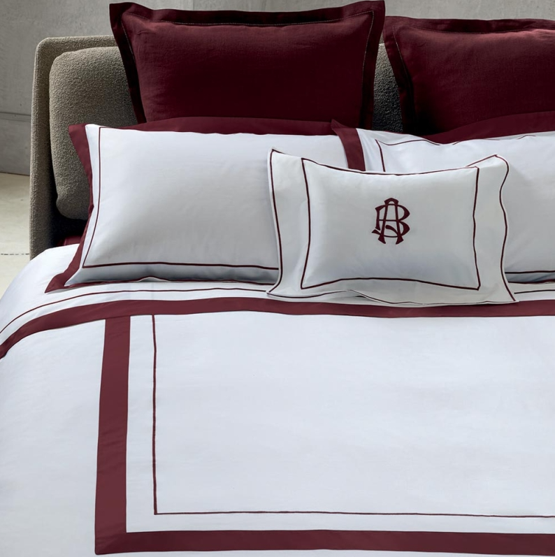 Постельное белье Darsena 250X200 Bianco+Burgundy