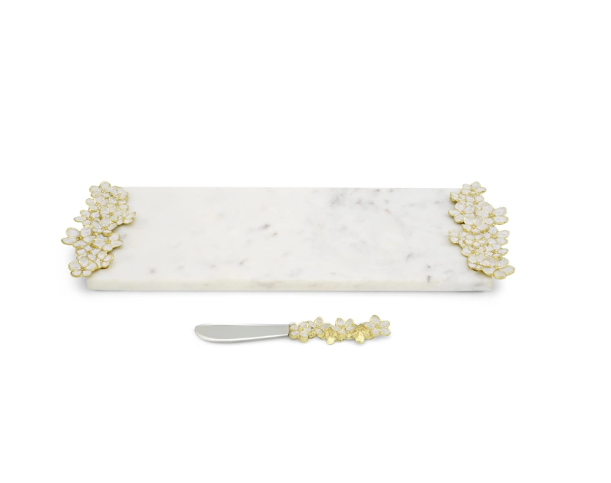 Cherry Blossom Small Cheese Board w/ Knife