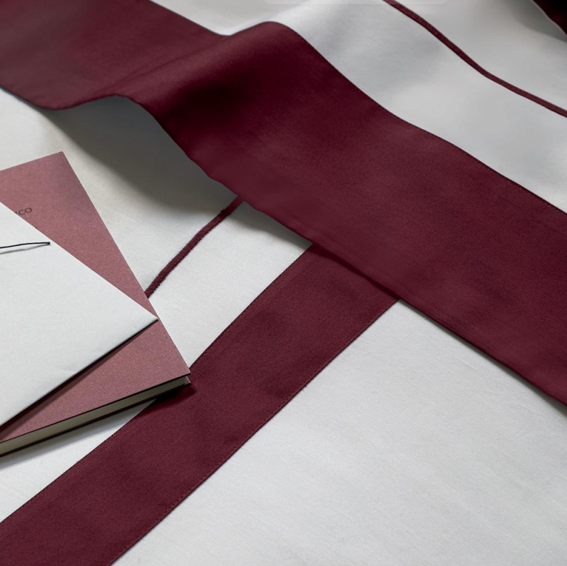 Постельное белье Darsena 250X200 Bianco+Burgundy