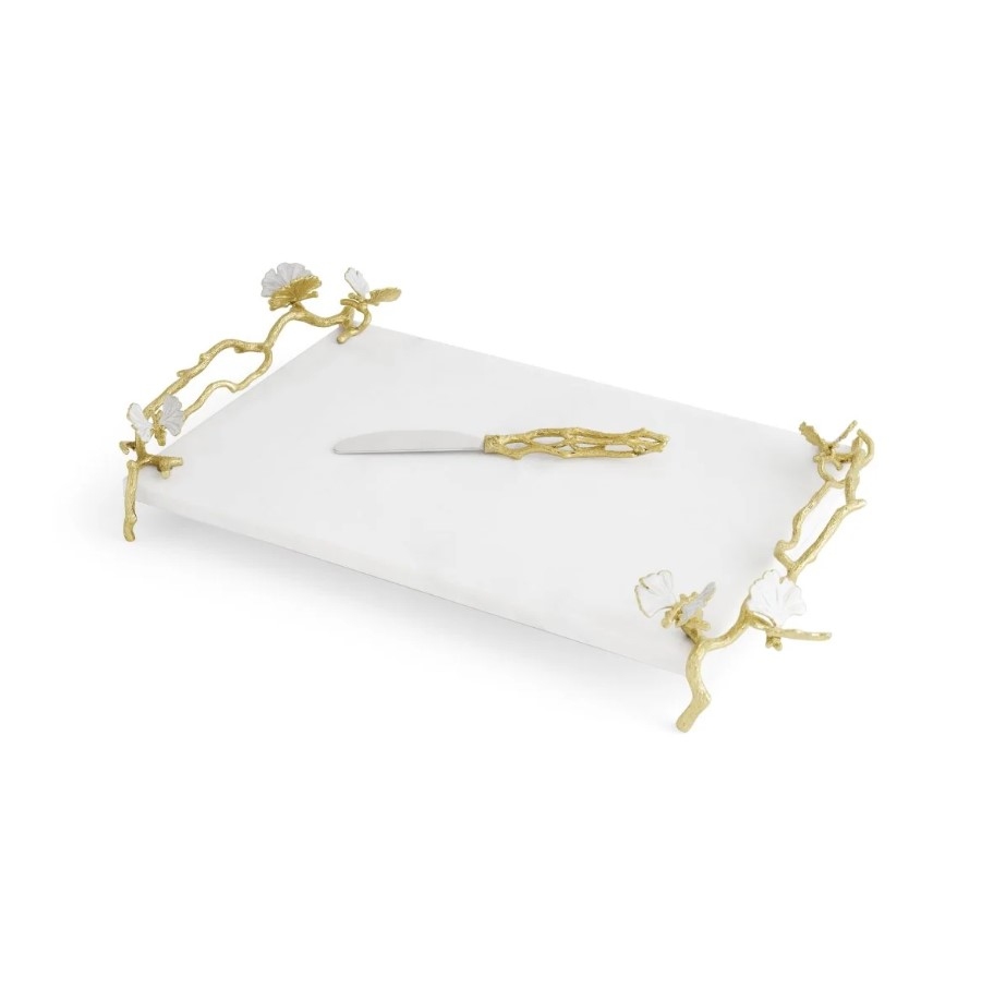 Butterfly Ginkgo Cheese Board w/ Knife
