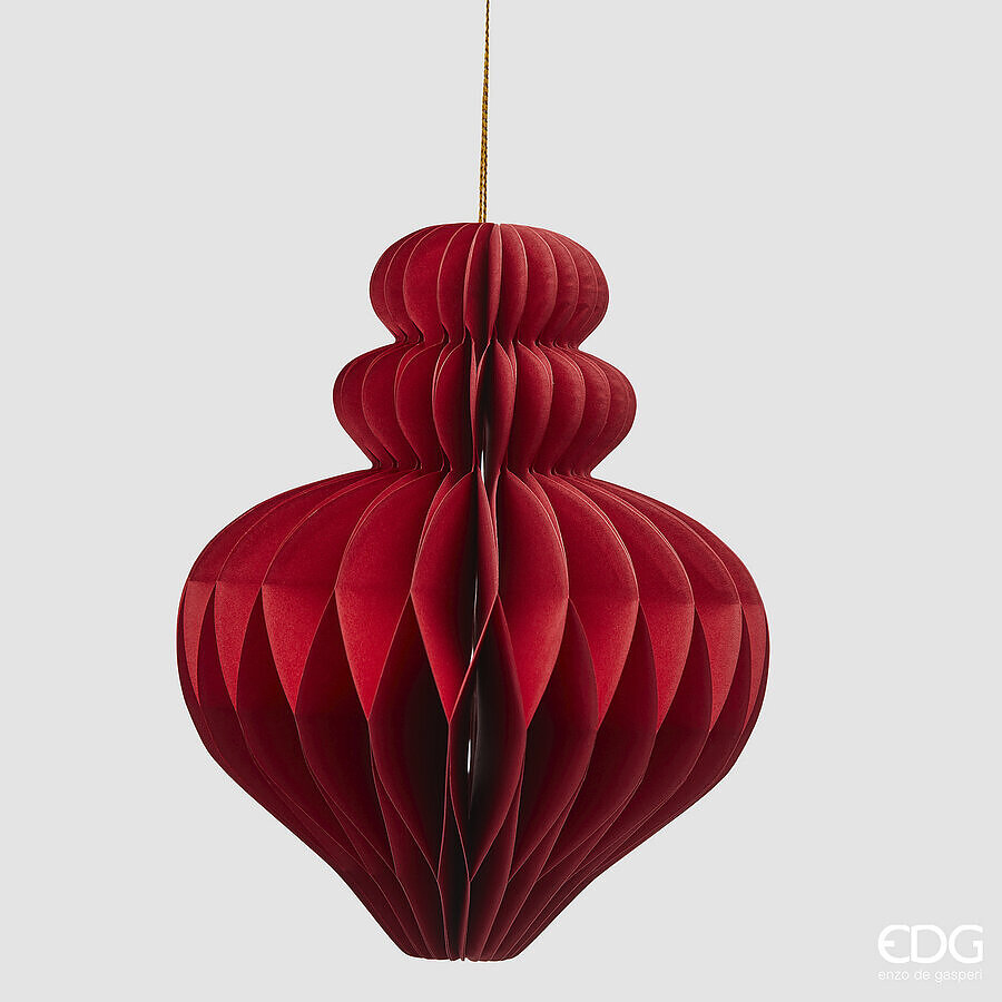 Елочная игрушка Trottola Origami H15 Red