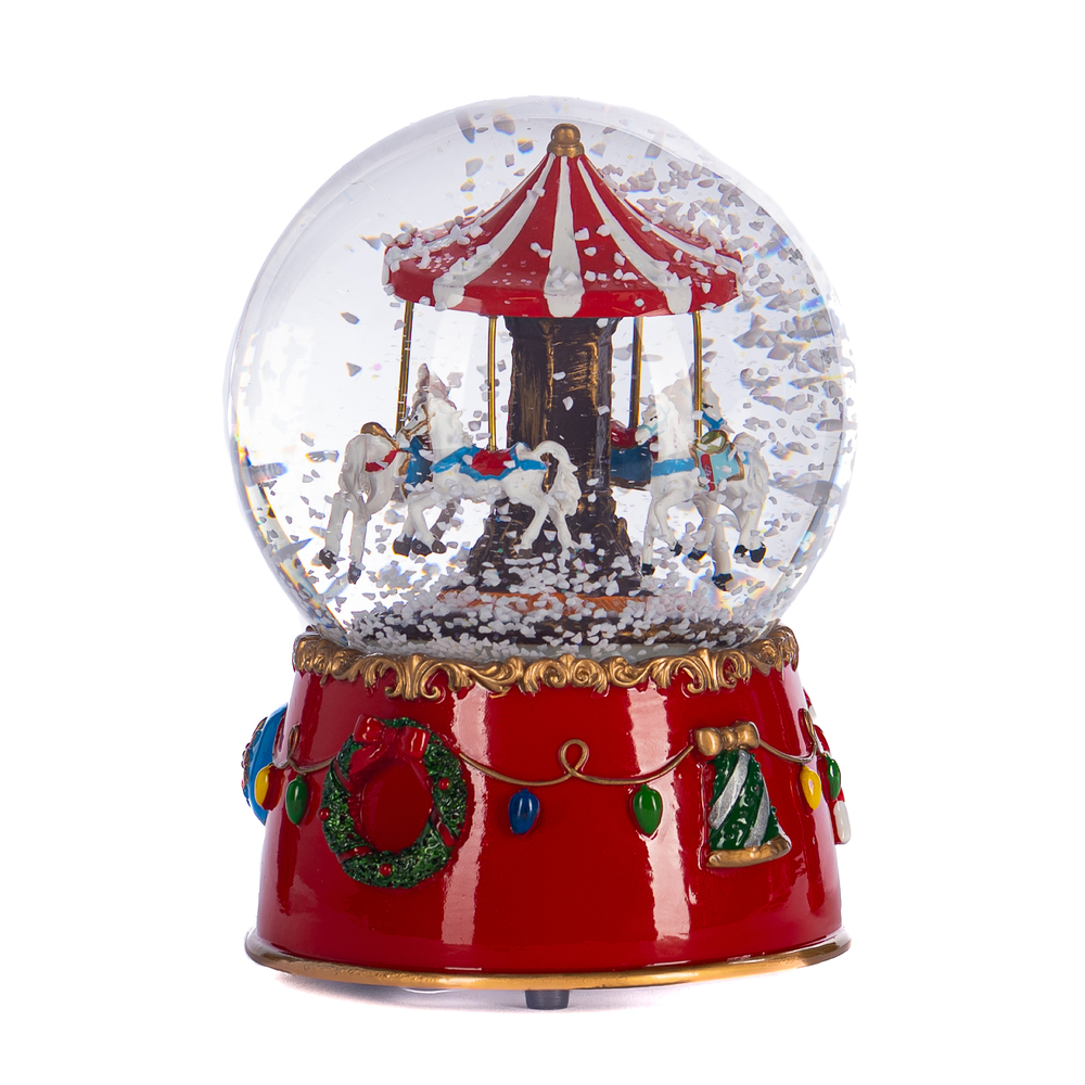 Музыкальный снежный шар XMAS Horse Carousel