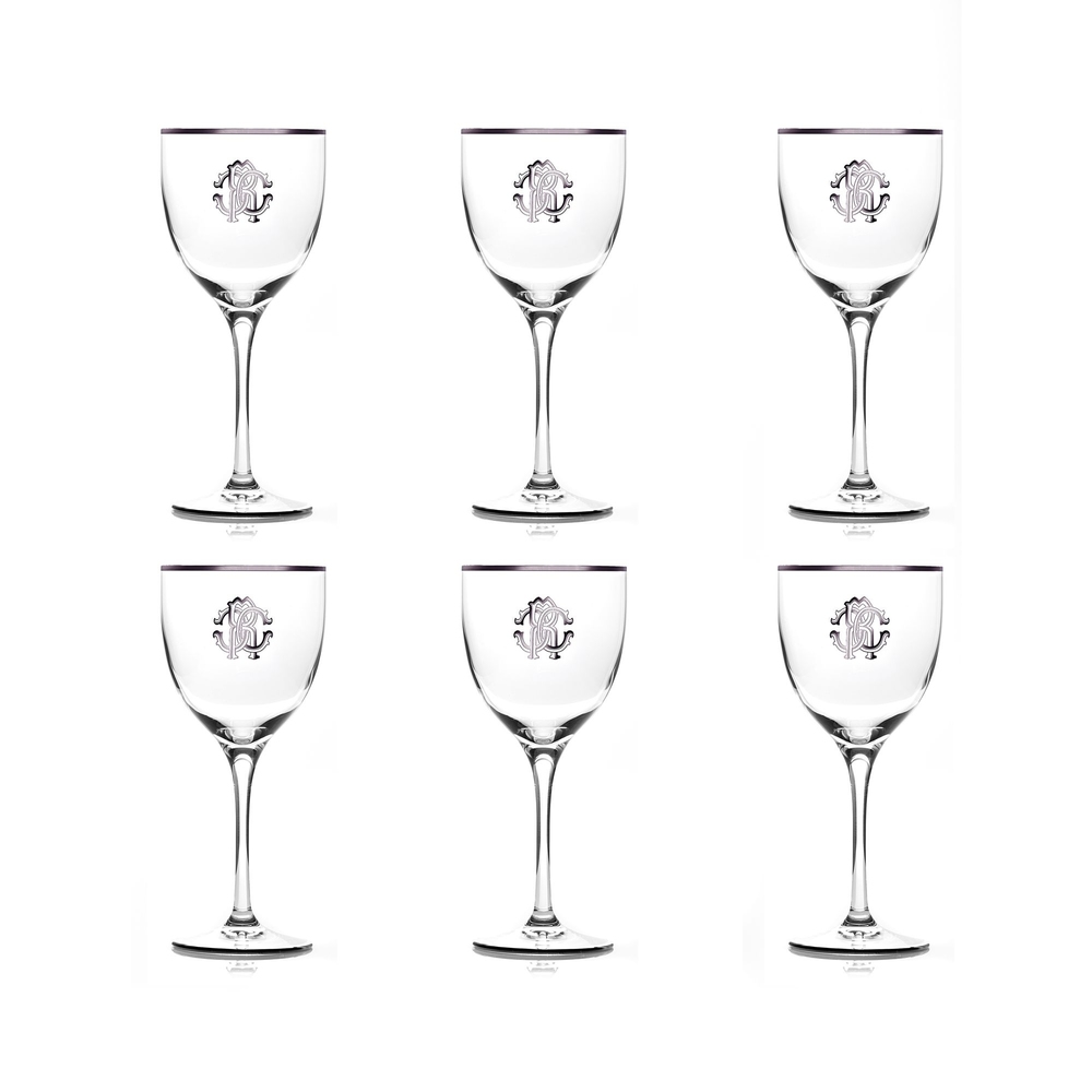 Monogramma Platinum Set of 6 Wine Glasses