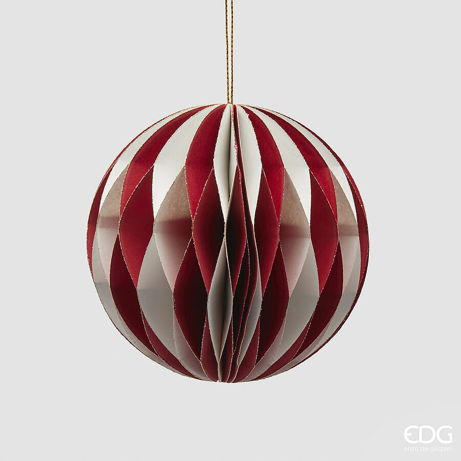 Елочная игрушка Palla Origami D10 White Red