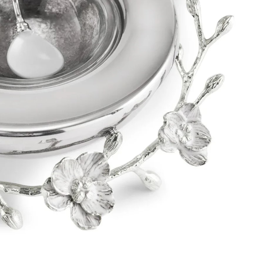 Orchid Silver Bol pentru caviar cu linguriță