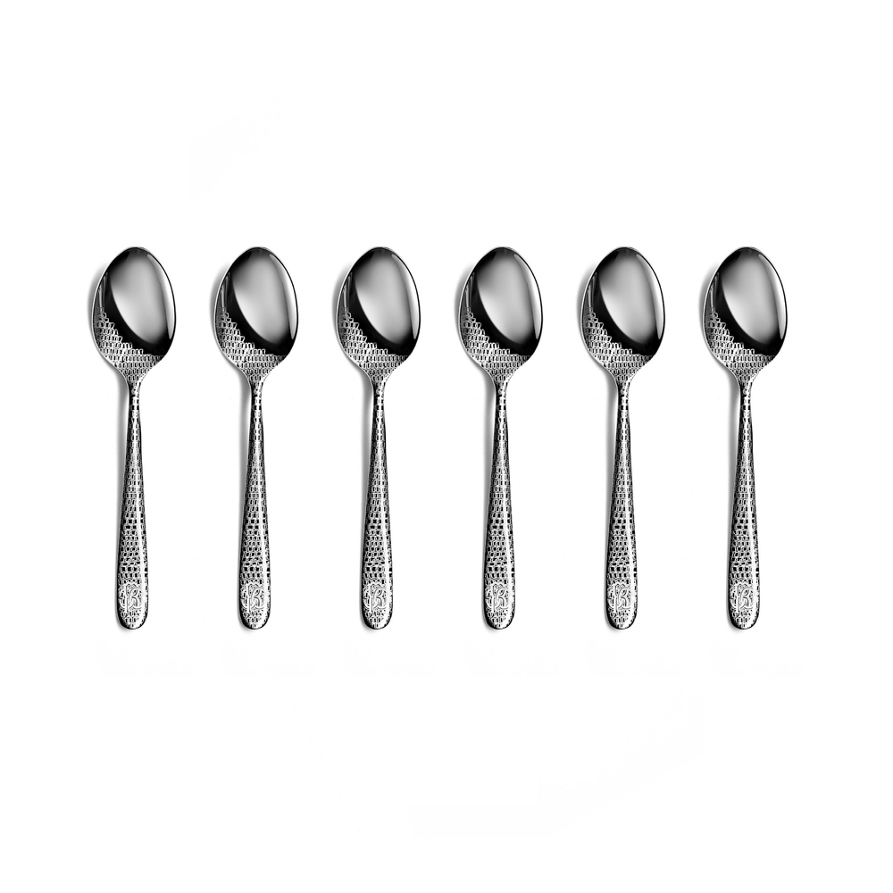 Lizzard Platinum Set of 6 dessert spoons 