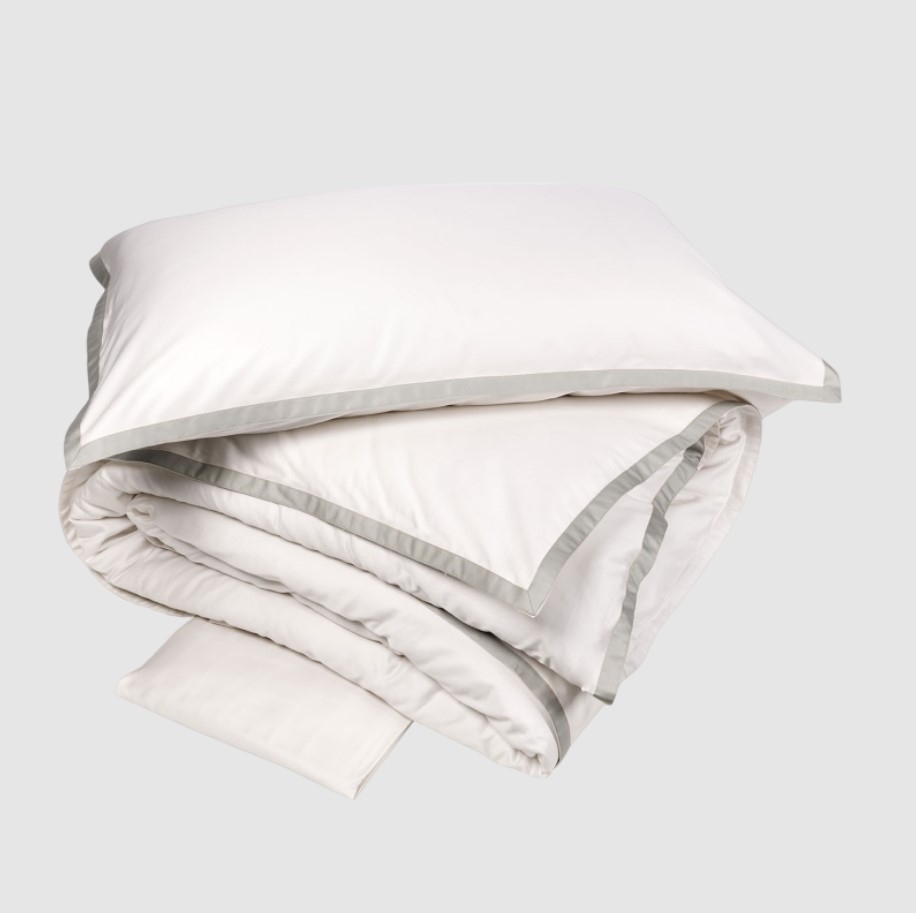 Постельное белье Hellen 220X200 Bianco Seta+Grigio