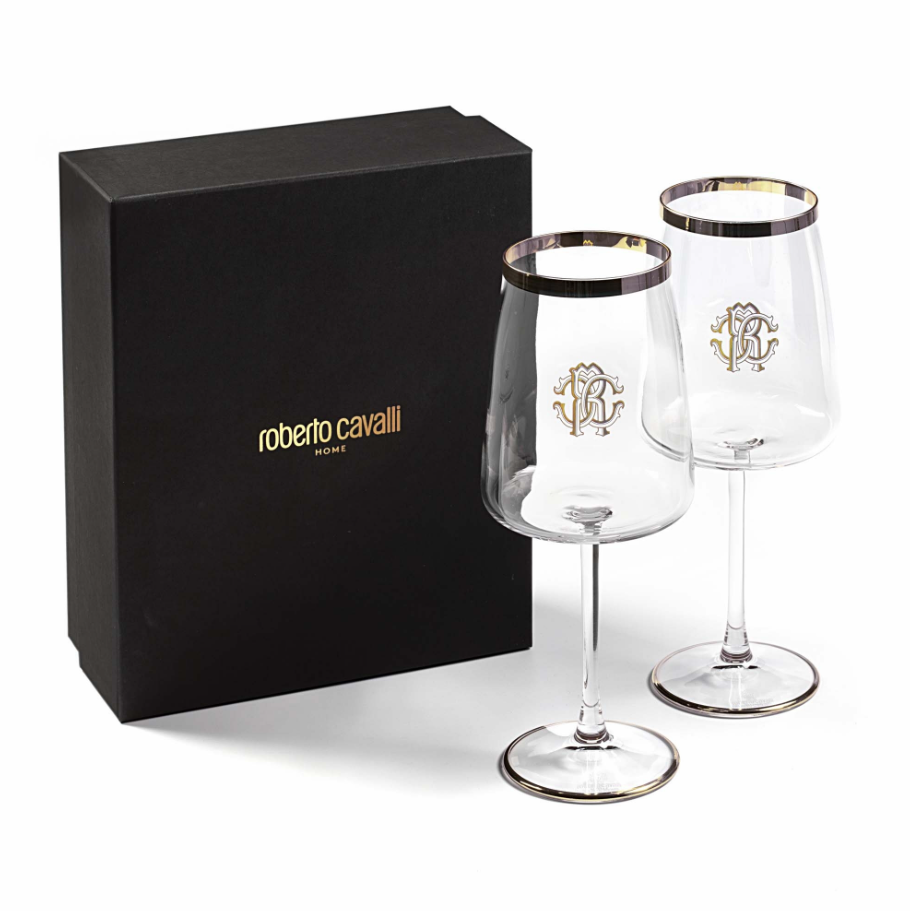 New Monogram Platinum Set of 2 water goblets