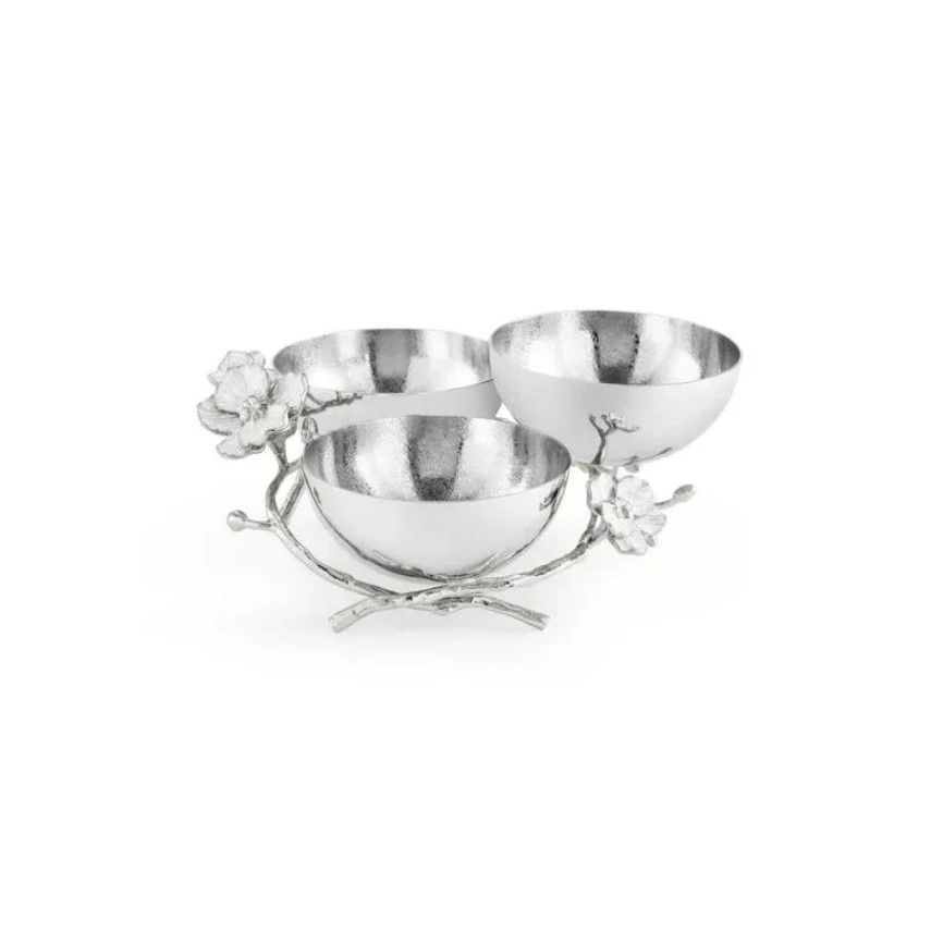 Orchid Silver Тройная чаша для закусок