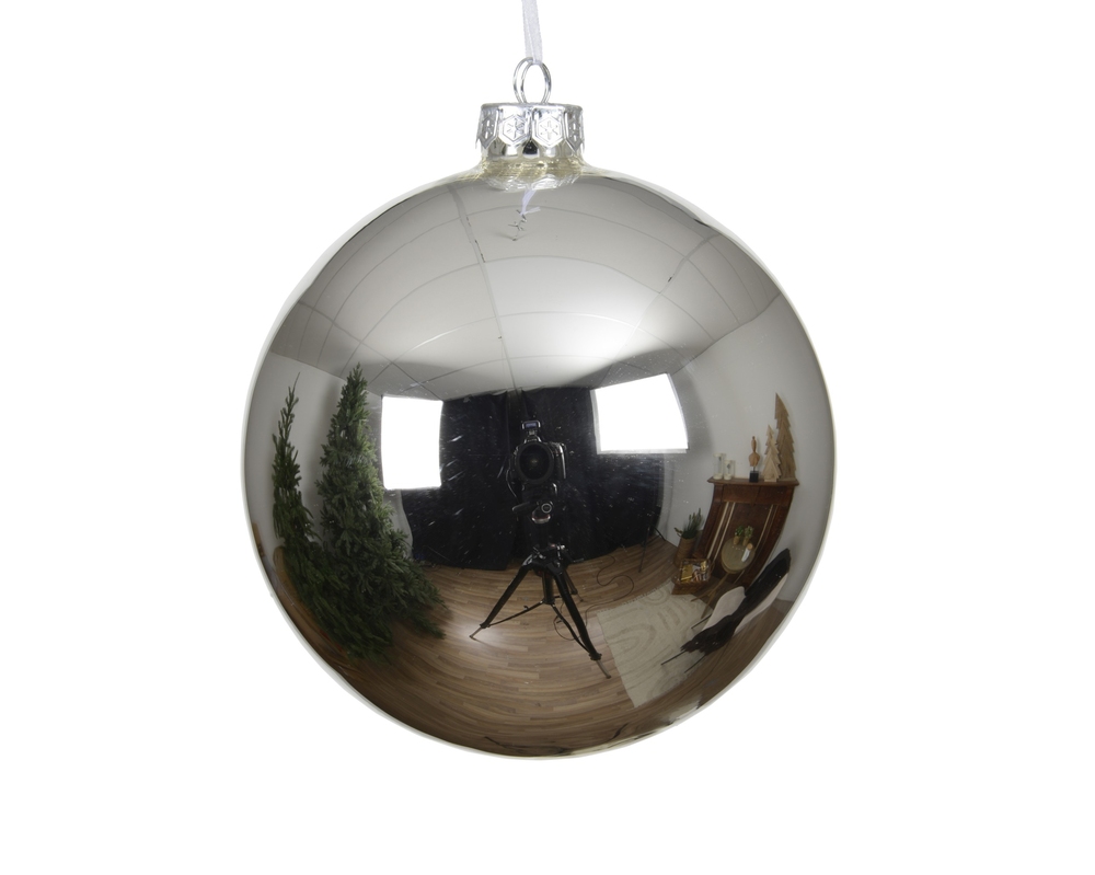 Christmas tree decoration Glass Shiny D10 Silver
