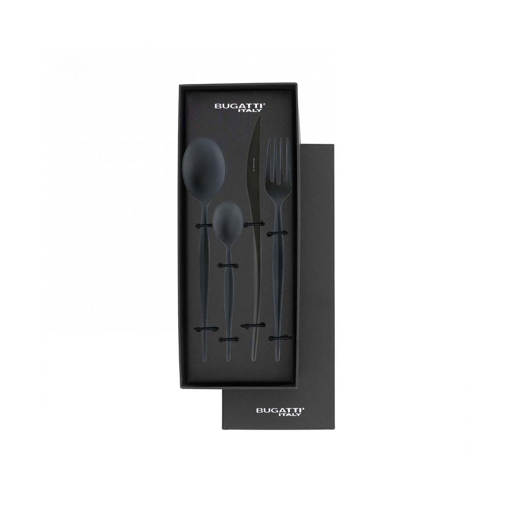 Natura Black Set of 24 cutlery in Lux box