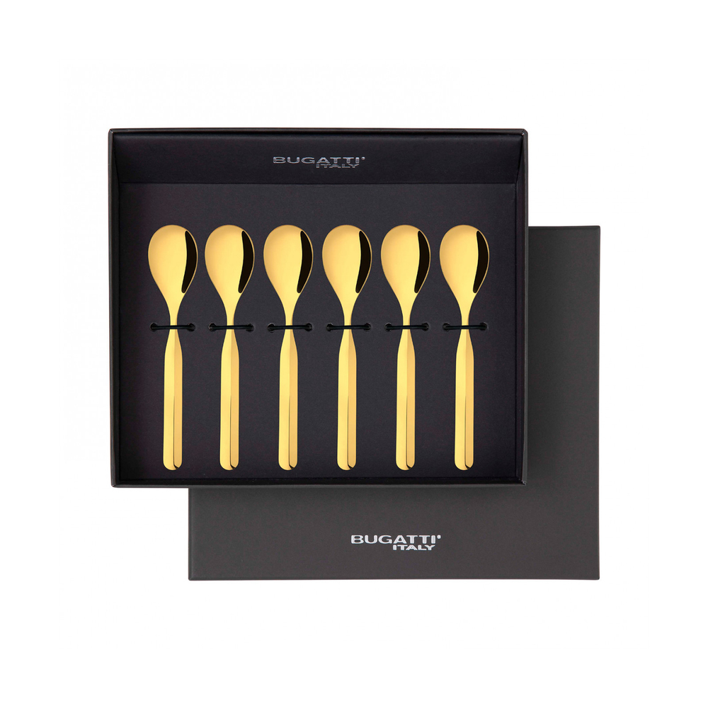 Vidal Gold Set of 6 moka spoons in a Gift Box 