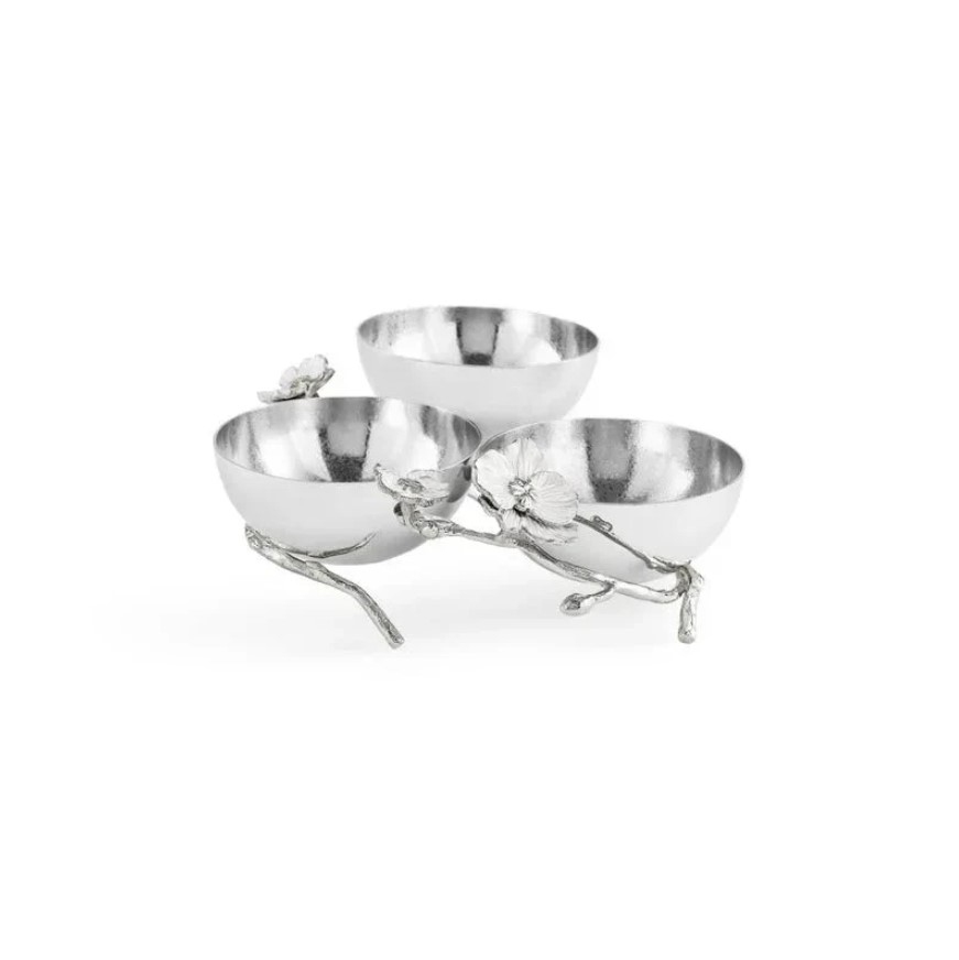Orchid Silver Тройная чаша для закусок
