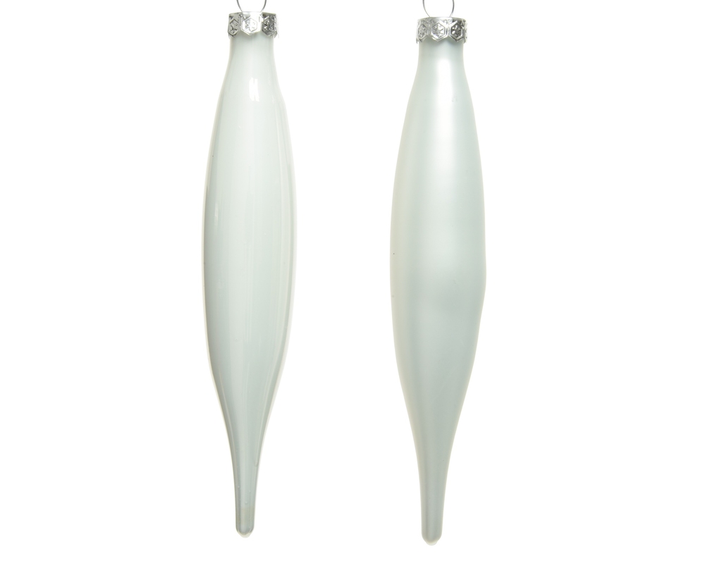 Set jucării brad Icicle Enamel-Matt Mix H15 Winter White