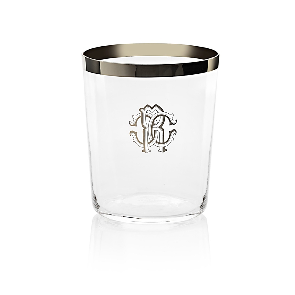 Old Fashioned New Monogram Platinum Set of 2 glasses