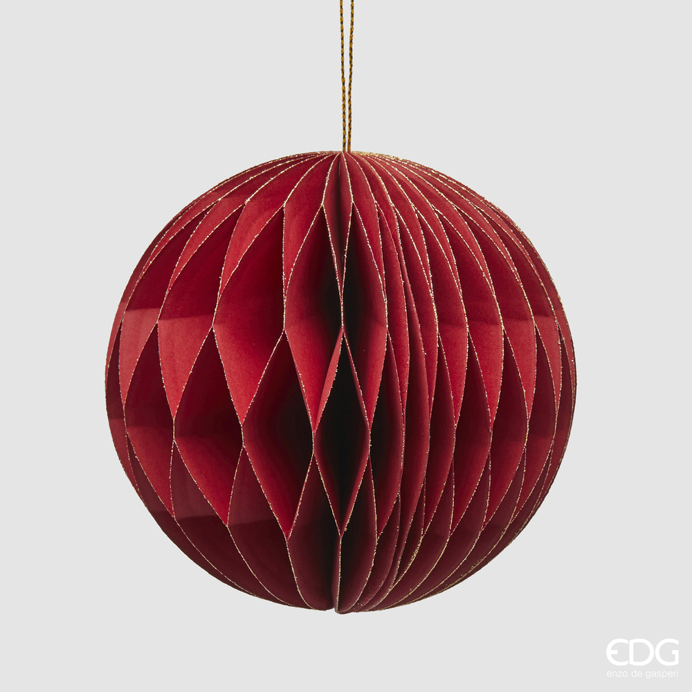 Елочная игрушка Palla Origami D12 Red