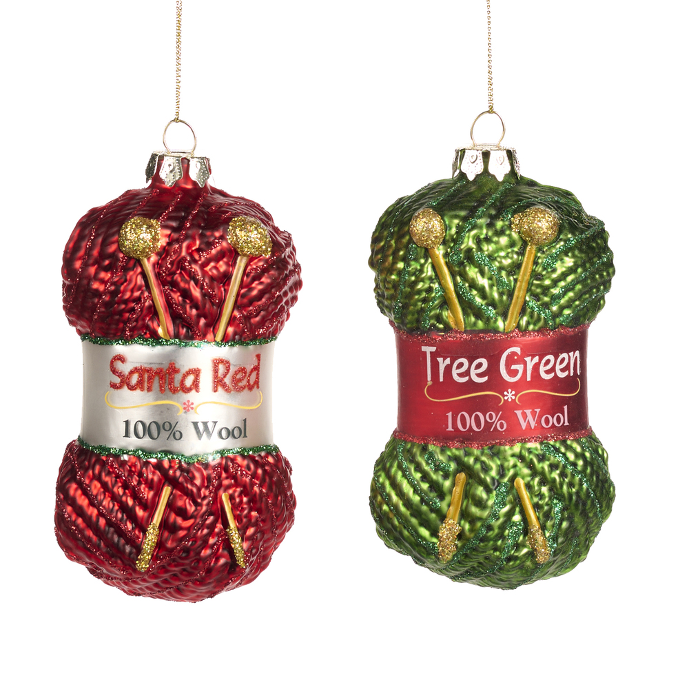 Christmas tree decoration Glass Ball of Wool Yarn