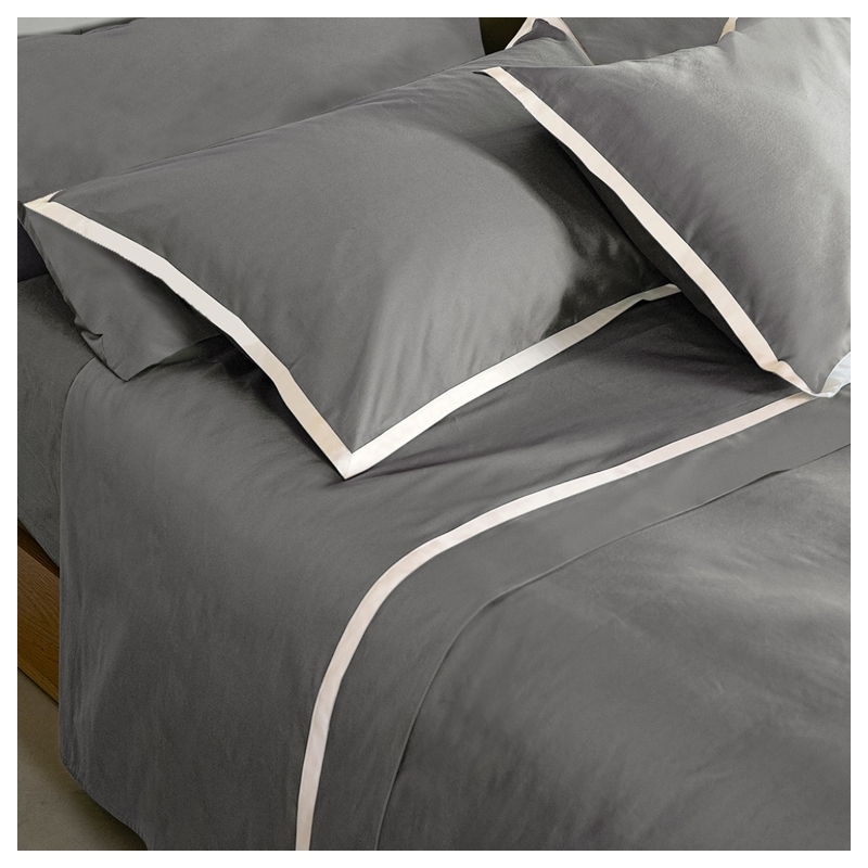 Duvet cover Hellen 250X200 Grigio Medio+Bianco Seta