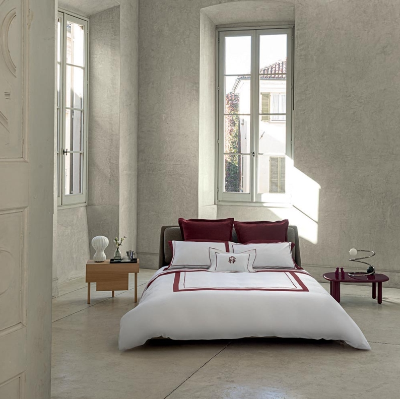Постельное белье Darsena 250X200 Bianco+Burgundy