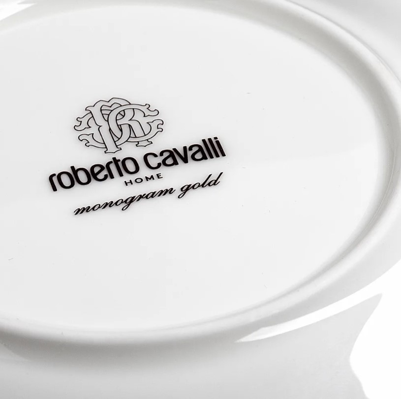 Monogram Gold Set de 2 cești de ceai și farfurii