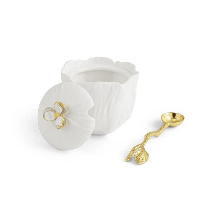 Gardenia Sugar pot with spoon