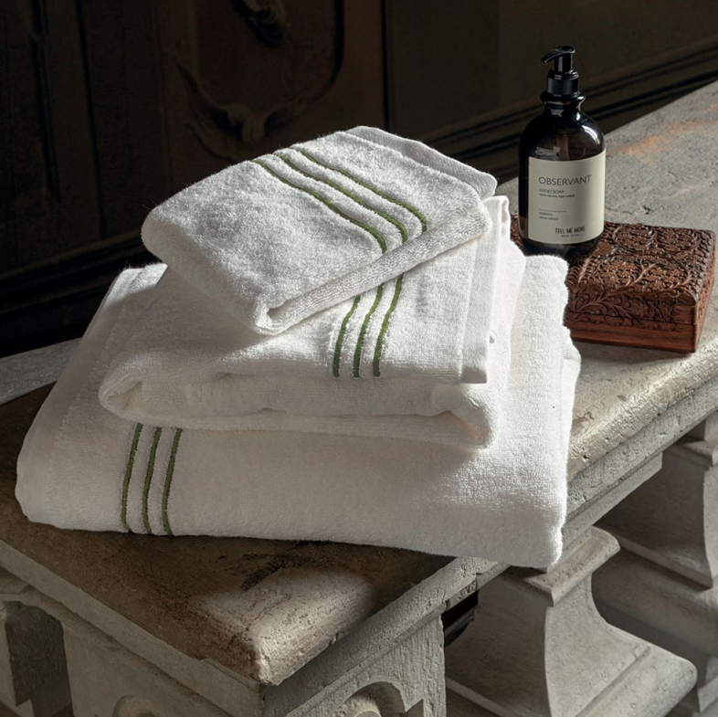 Bath Towel Isola Bianco+Verde Bosco
