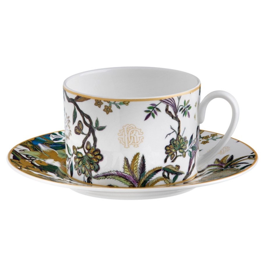 Flowers Set of 2 tea cups and saucers