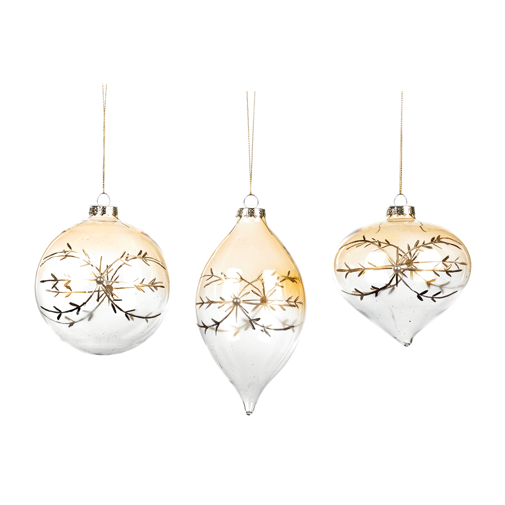 Christmas tree decoration Glass Engraved Vine 